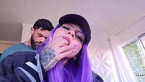 Big booty girl swallows cum in pussy filling