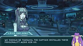 Anime porn with big-boobed princess in space battle