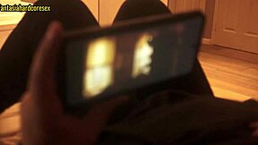 stepsister swallows my cock after movie almost caught