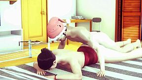 3D Animation Couple Sex with Huge Boobs and Monster Cock