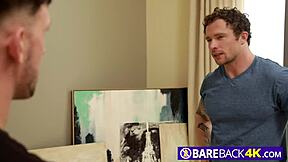 Gay hunk gives blow job and rim job to artist