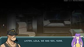 Anime porn with big-boobed princess in space battle