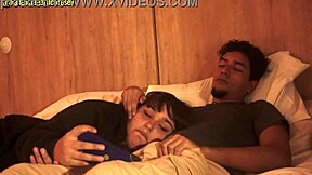 stepsister swallows my cock after movie almost caught