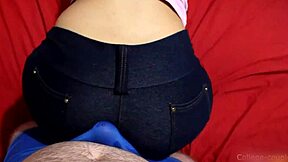 cumming in pants while grinding doggystyle in tight clothing