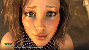 Beautiful adult cartoon with big ass MILF, Erotic PC game