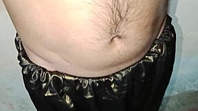 I’m a Pakistani Bisexual Boy Stroking My Big Cock with Shiny Silk Fabric