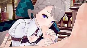 Lynette from Genshin Impact gets naughty with POV sex and sucking