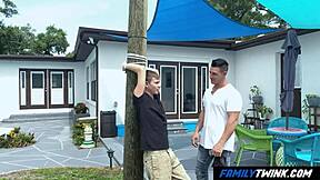 familytwink - gay uncle perverts his little 18+ nephew on a public pole