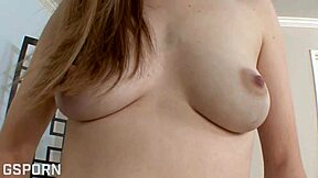 american brunette teen hints at hairy pussy