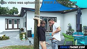 familytwink - gay uncle perverts his little 18+ nephew on a public pole