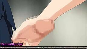 sexy slut gives handjob on public transport in this game