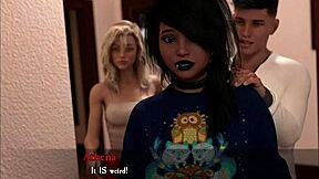 I witness an amazing threesome with two hoties in this anime game