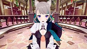 Lynette from Genshin Impact gets naughty with POV sex and sucking