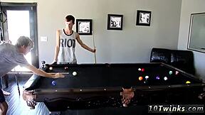 in this gay sex video, hung emo guys have their pool cues ready.