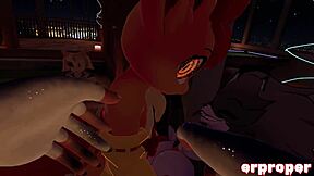 Vrh Luna in a hardcore gang bang scene in anime porn