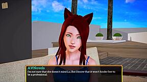 Redhead amateur with small tits in family scene