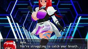 girl b hero battles monster lord in this anime scene