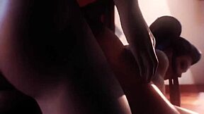 Frumos să fii deasupra în scenă călărit hentai 3D.