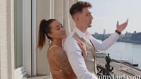 catia soares sucks my cock on the balcony openly