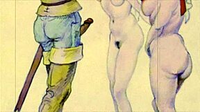 Vintage Erotic Cartoon Illustration