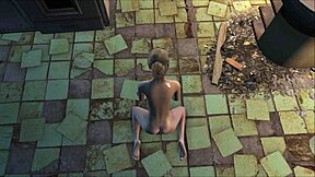 Blonde teen in fallout 4 uses dildo for intense masturbation!