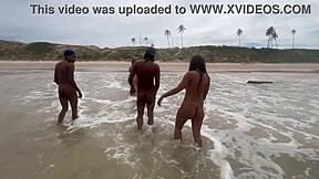 Fucking The Hot One On The Beach With Everyone Watching