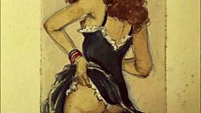 Vintage erotic comic illustration