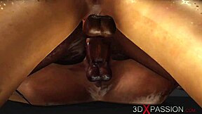 3D hentai featuring extreme anal play with a shemale
