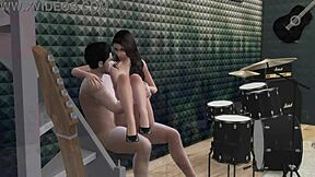 Intriguing simporn scene with mila kunis riding elvis presley in deepthroat action