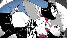 silent mime dashes through animated hentai world