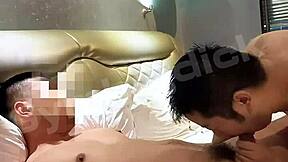 couple gay asian amateur handsome fucking bareback with big cock licking doggystyle ass riding