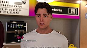 Horny busty redhead roommate in college dorm game