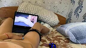 step sister watches porn and cum