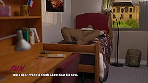 Horny busty redhead roommate in college dorm game