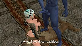 i'm getting fucked by 3d monsters in a group, double penetation and all