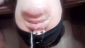i jerked him off to a ruined orgasm covering her big lactating tits with cum