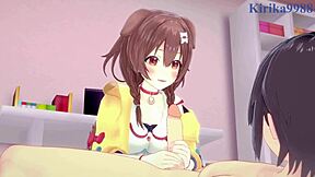 inugami korone and nekomata okayu intense creampie sex?