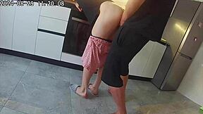 real cheating wife fucks neighbor hard in kitchen