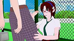 Mari and Ritsuko intense sex.