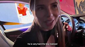 Dani Ortiz has her pussy vibrating while driving her car and she is a beautiful woman with great assets