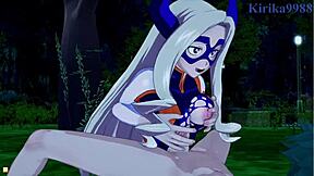 tsuyu asui and mt lady have intense sex with izuku midoriya in my hero academia hentai