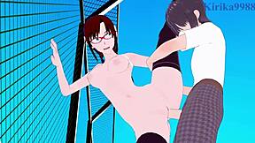 Mari and Ritsuko intense sex.