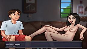 Steamy anime game with big-boobed girls and hard cock action