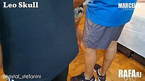 Personal training turns into menage with bent-over mature women.