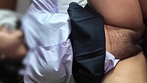 Thai amateur with big tits gets dirty in homemade hardcore pounding with creampie.