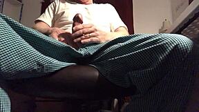 Guy Strokes His Gay Cock With Intense Pleasure.