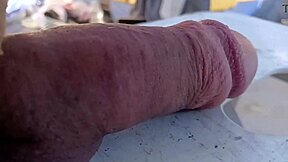 Dropping cock bounces in slow motion