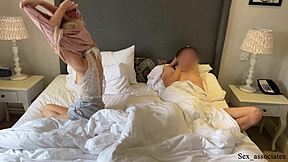 sharing a hotel bed with hot stepsis led to unexpected fucking