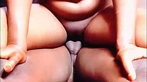 Young African Girl Gets Fucked By Big Cock House Boy Rubbing Clit.