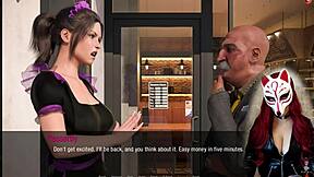 Kate in Stockings and Cosplay Maid Costume